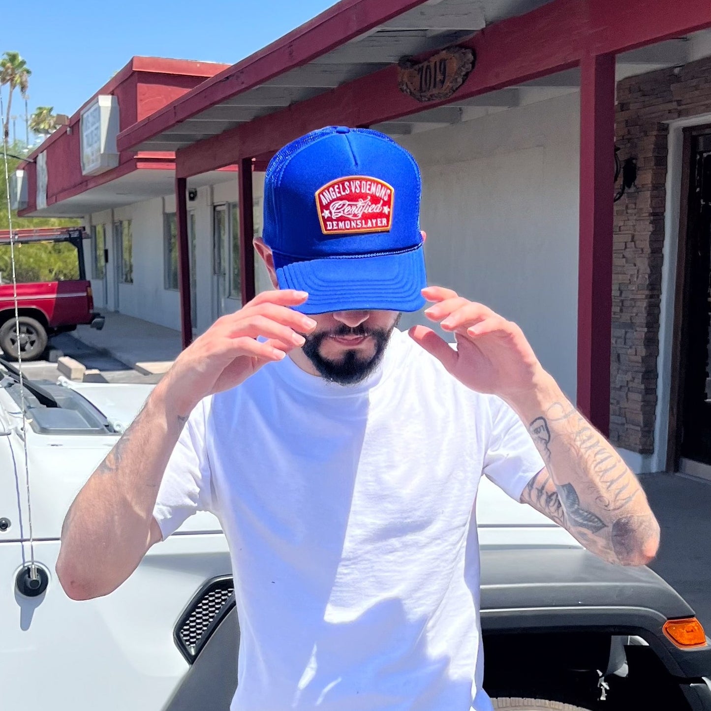 Electric Blue AVD Foam Trucker Hat