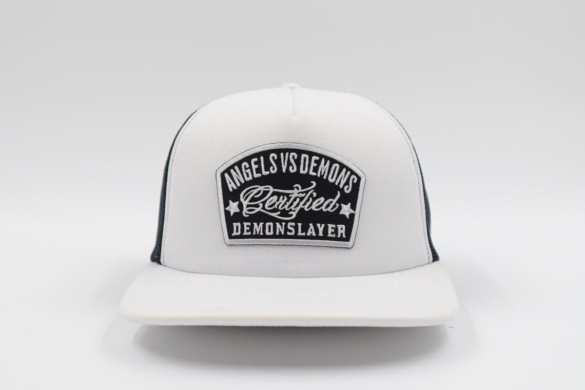 White AVD Foam Trucker Hat